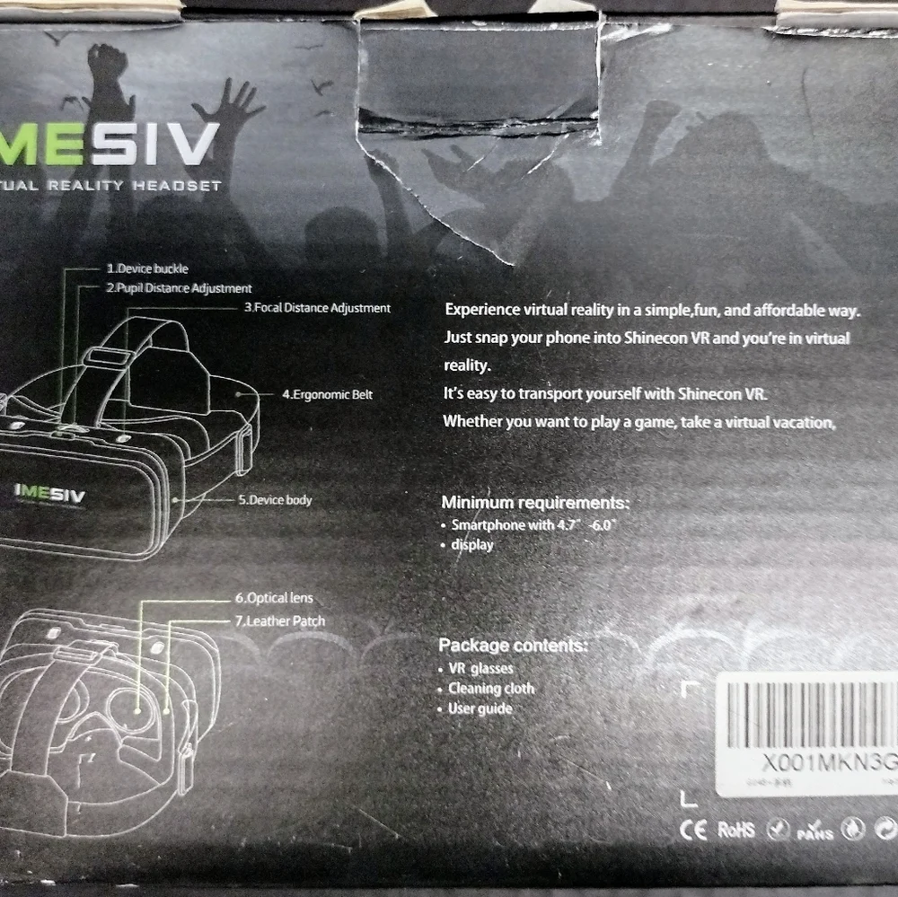 IMESIV 3D VR Headset - Apple & Android Compatible VR Goggles! New Open Box.
